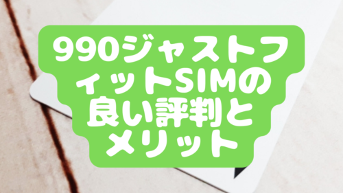 990ジャストフィットSIMの良い評判とメリット