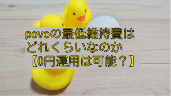 povoの最低維持費は？0円運用は可能か